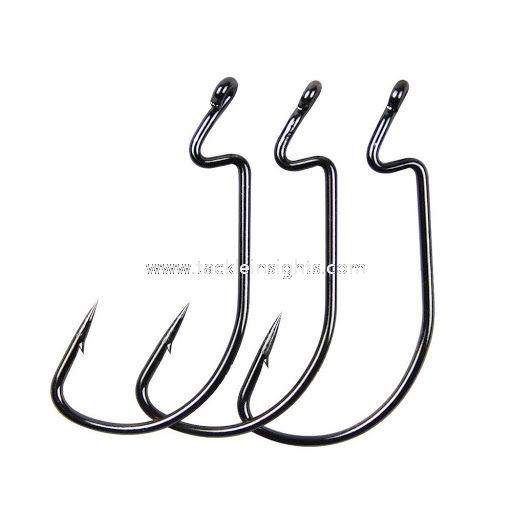 Premium High Carbon Carbon Worm Hook, Hook for Soft Plastics, Needle Sharp